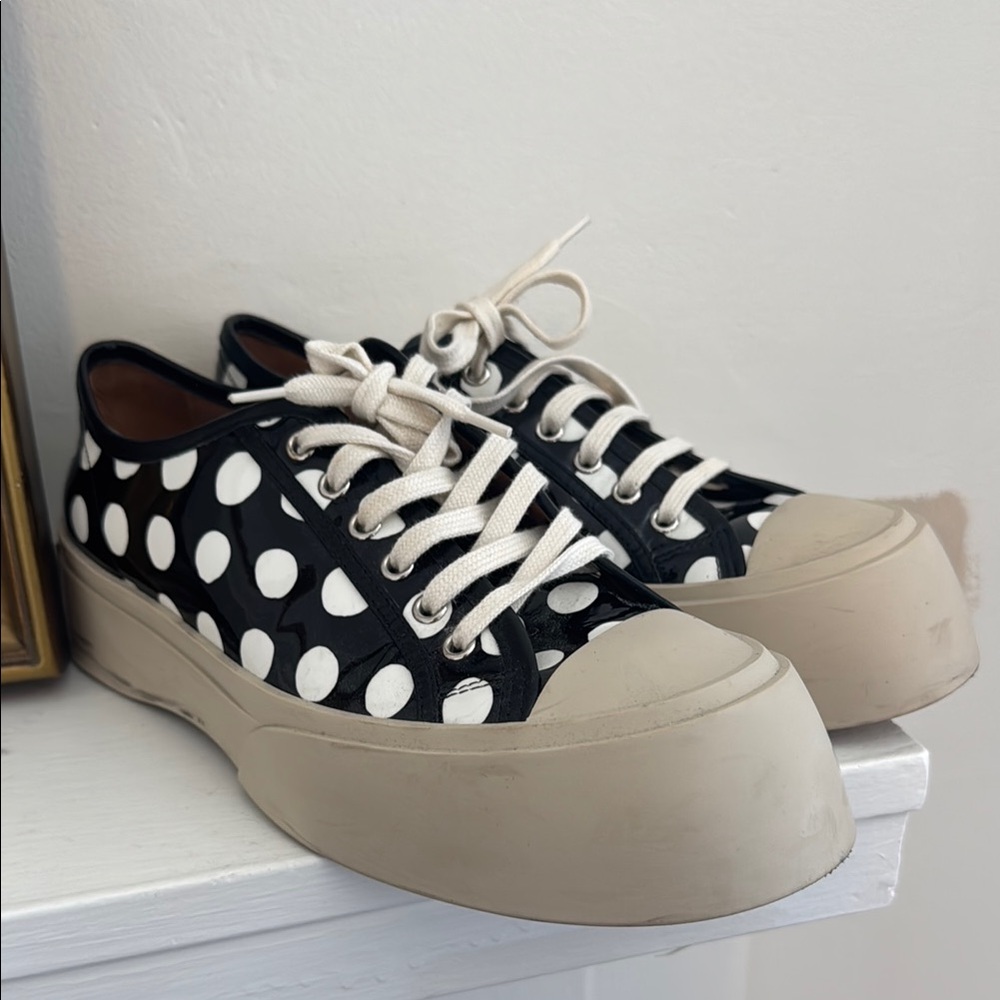 Marni Palbo Polka Dot Sneakers with Beige Soles